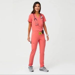 NWT limited edition figs hot coral XS/S